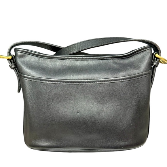 Vintage 90s Coach Worth Bag 4143 Black Glove-Tanned Leather Shoulder Bag - Picture 16 of 17